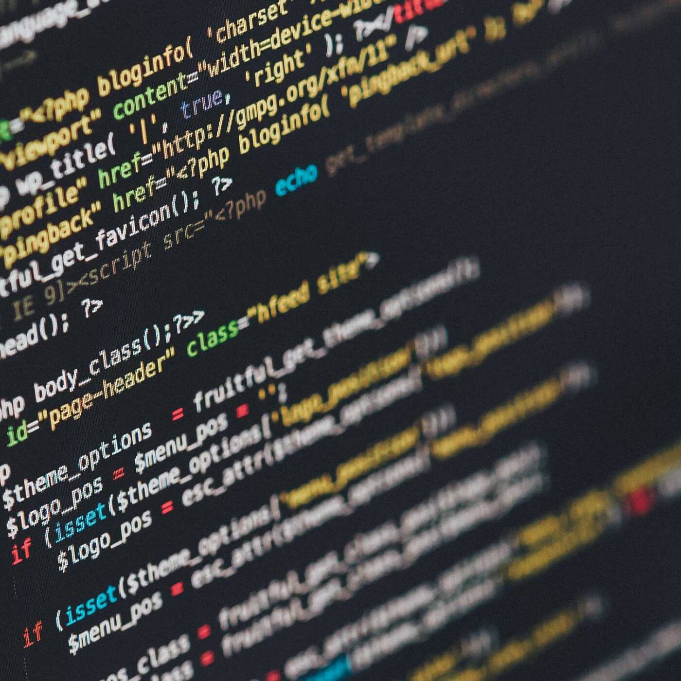 A closeup of html on a computer screen.